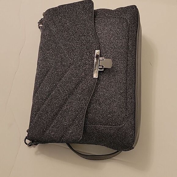 WOMEN"S A.NEW DAY BLACK GLITTER SPARKLE DESIGN OVER THE SHOULDER BAG - Picture 5 of 15